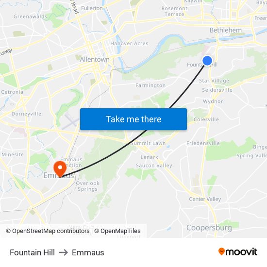 Fountain Hill to Fountain Hill map
