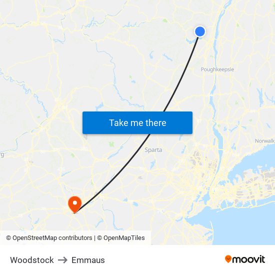 Woodstock to Emmaus map