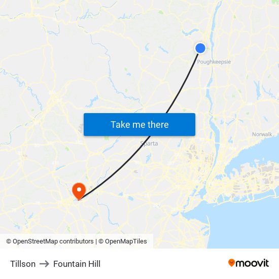 Tillson to Fountain Hill map
