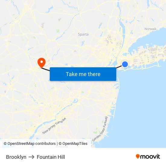 Brooklyn to Brooklyn map