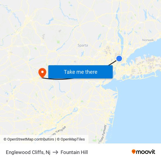 Englewood Cliffs, Nj to Fountain Hill map