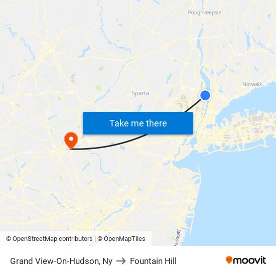 Grand View-On-Hudson, Ny to Fountain Hill map