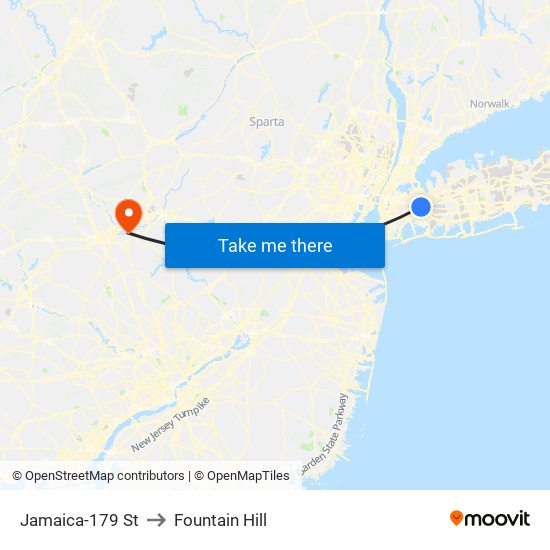 Jamaica-179 St to Fountain Hill map