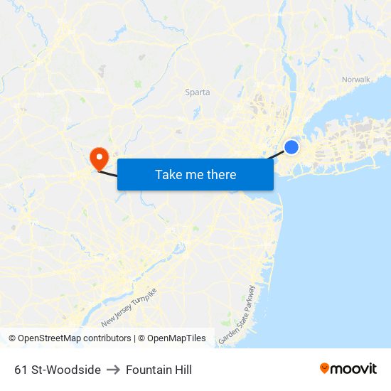 61 St-Woodside to Fountain Hill map