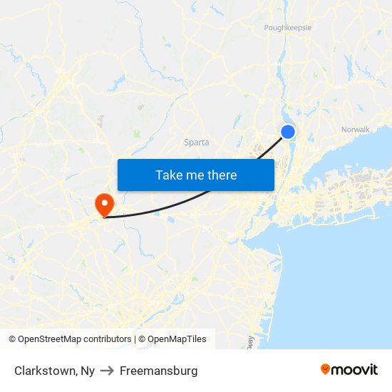 Clarkstown, Ny to Freemansburg map
