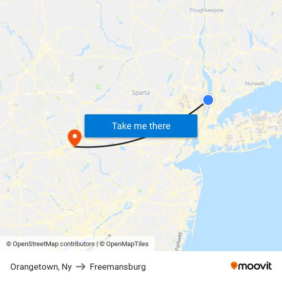 Orangetown, Ny to Freemansburg map