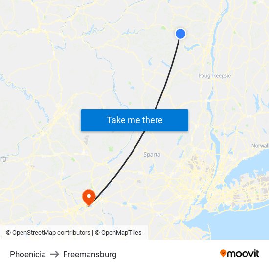 Phoenicia to Freemansburg map