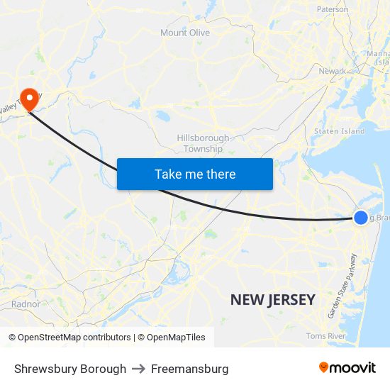 Shrewsbury Borough to Freemansburg map