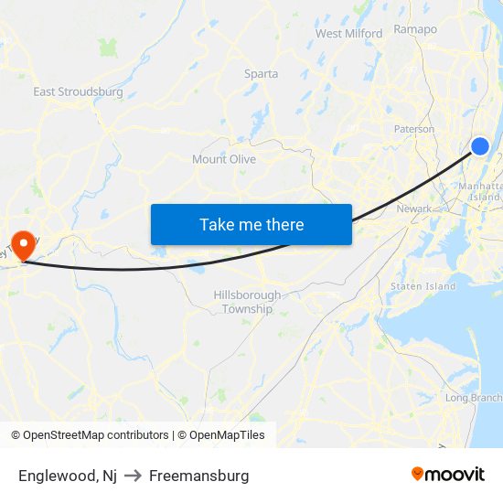 Englewood, Nj to Freemansburg map