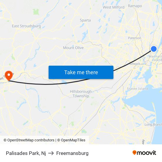 Palisades Park, Nj to Freemansburg map