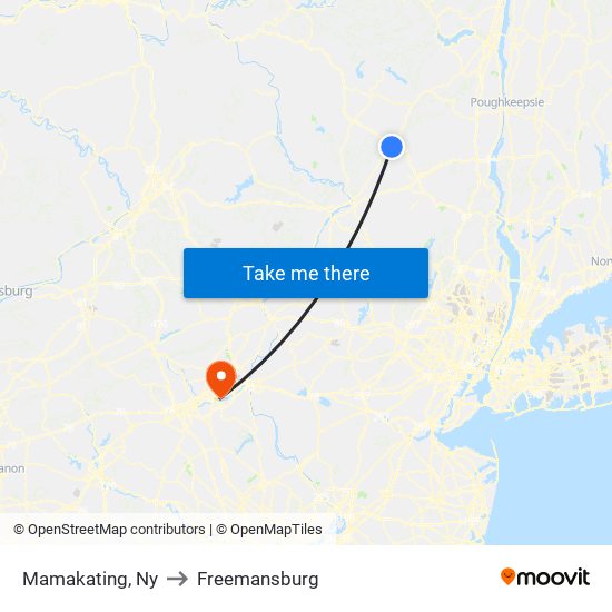 Mamakating, Ny to Freemansburg map