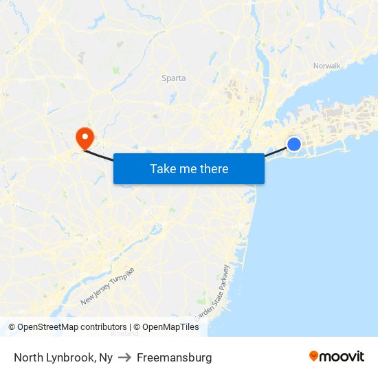 North Lynbrook, Ny to Freemansburg map