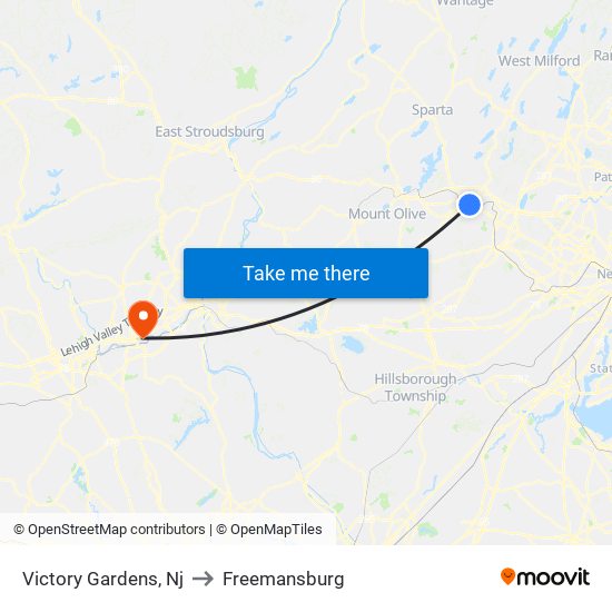 Victory Gardens, Nj to Freemansburg map