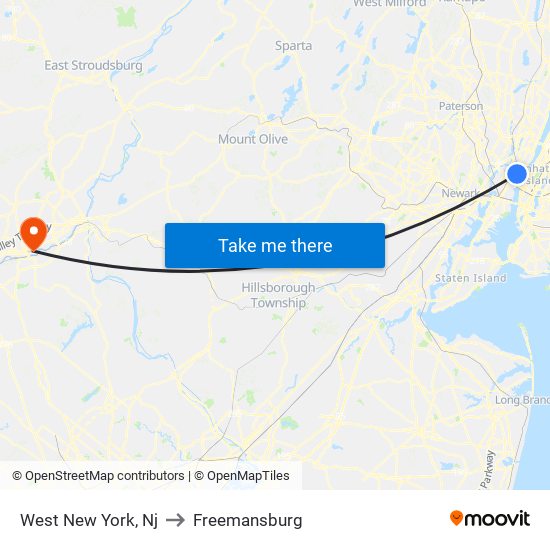 West New York, Nj to Freemansburg map