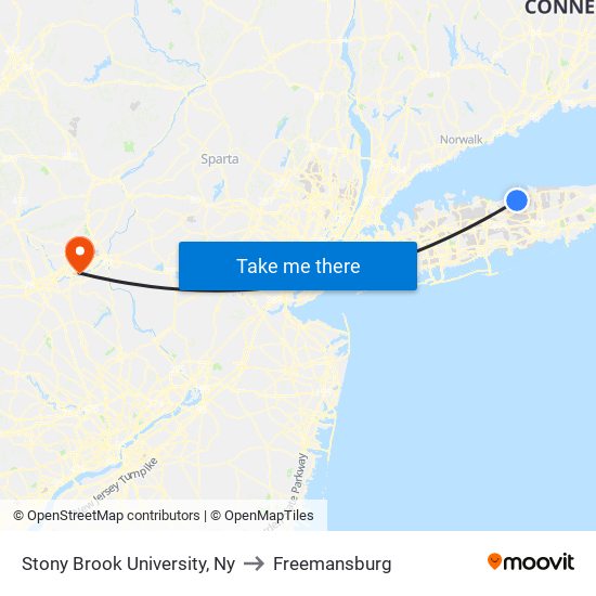 Stony Brook University, Ny to Freemansburg map