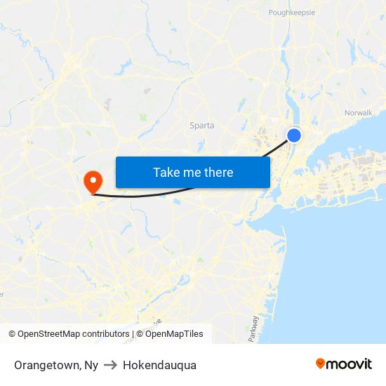 Orangetown, Ny to Hokendauqua map