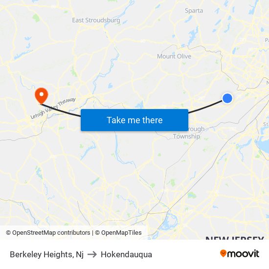 Berkeley Heights, Nj to Hokendauqua map