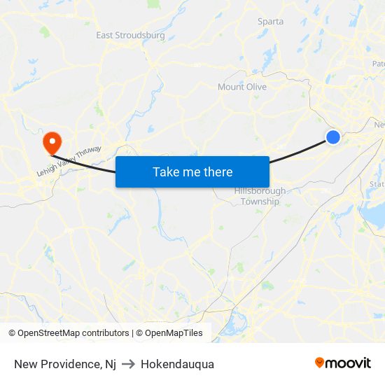 New Providence, Nj to Hokendauqua map