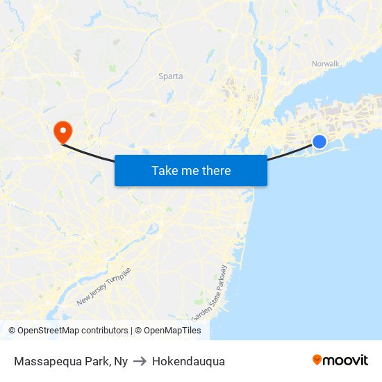 Massapequa Park, Ny to Hokendauqua map