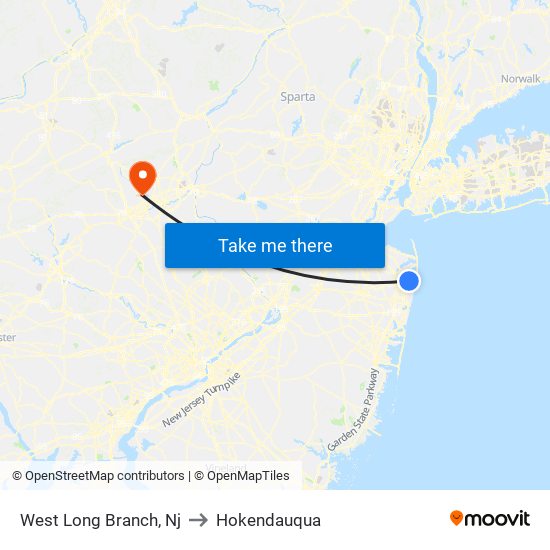 West Long Branch, Nj to Hokendauqua map