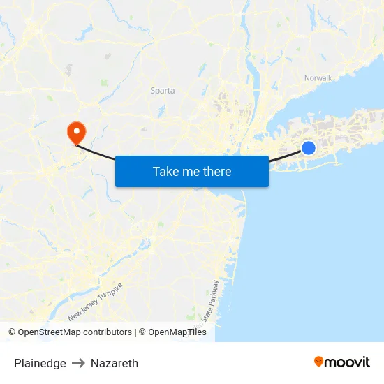 Plainedge to Nazareth map