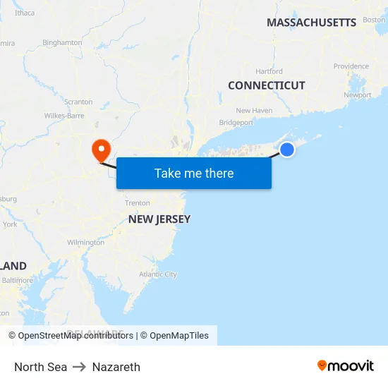 North Sea to Nazareth map
