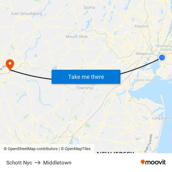 Schott Nyc to Middletown map