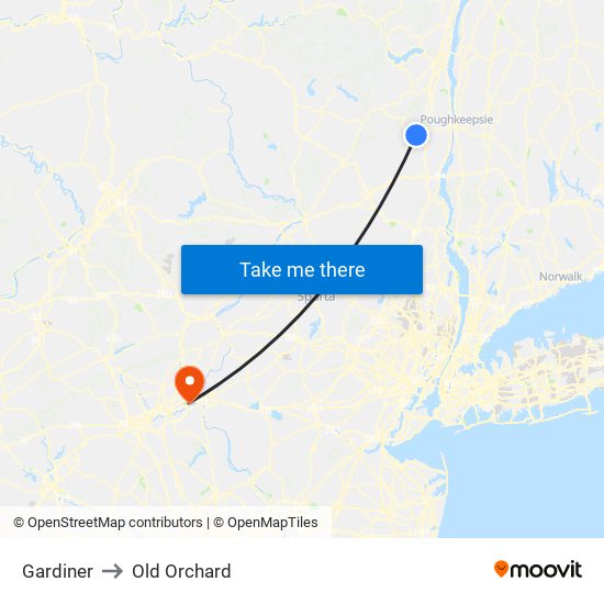 Gardiner to Old Orchard map