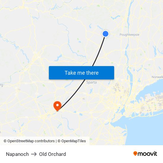 Napanoch to Old Orchard map