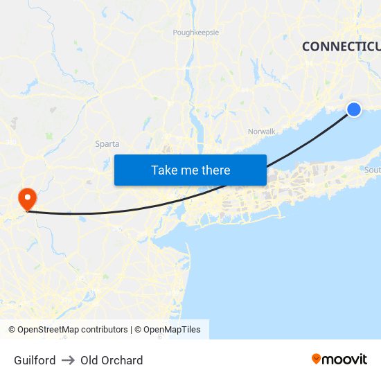 Guilford to Old Orchard map