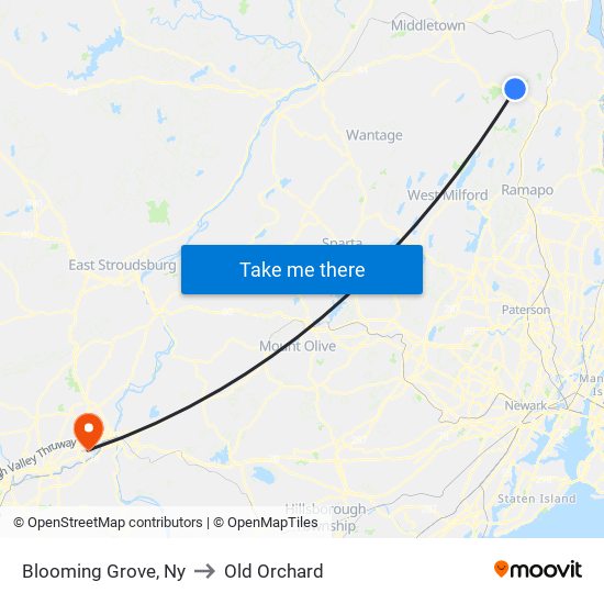 Blooming Grove, Ny to Old Orchard map