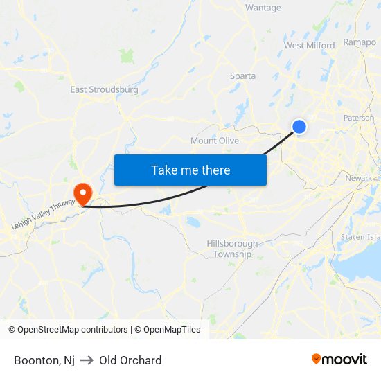 Boonton, Nj to Old Orchard map