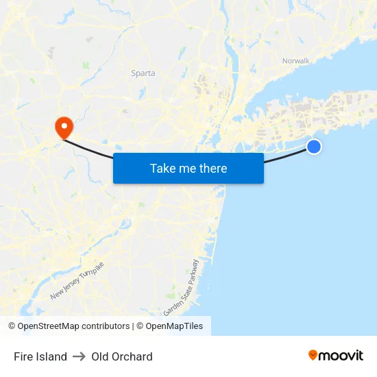 Fire Island to Old Orchard map