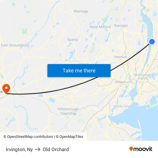 Irvington, Ny to Old Orchard map