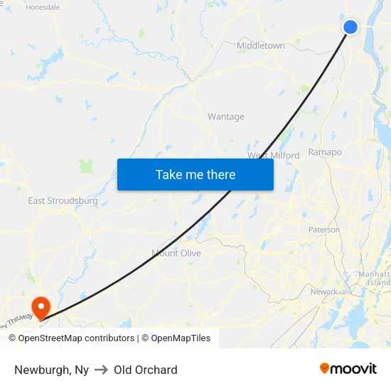 Newburgh to Old Orchard map