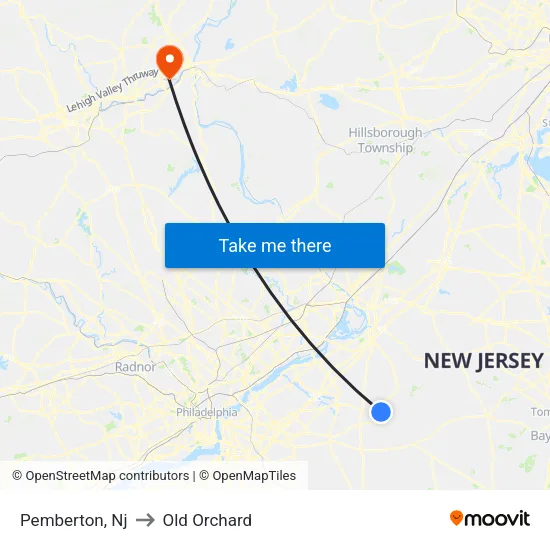 Pemberton to Old Orchard map