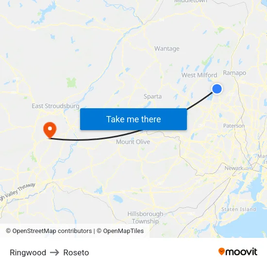 Ringwood, Nj to Roseto map