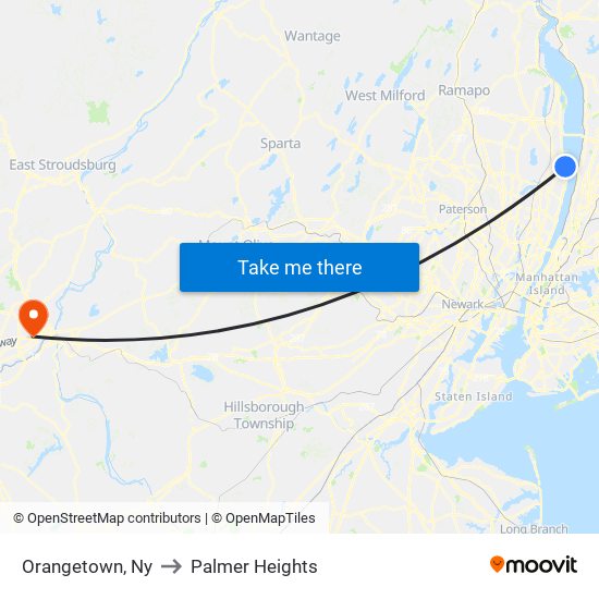 Orangetown, Ny to Palmer Heights map