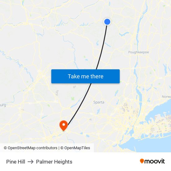 Pine Hill to Palmer Heights map