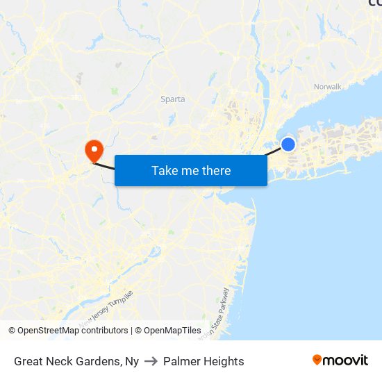 Great Neck Gardens, Ny to Palmer Heights map