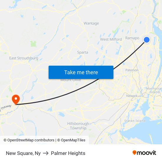 New Square, Ny to Palmer Heights map