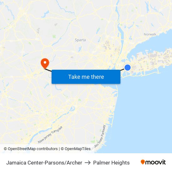 Jamaica Center-Parsons/Archer to Palmer Heights map
