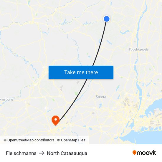 Fleischmanns to North Catasauqua map