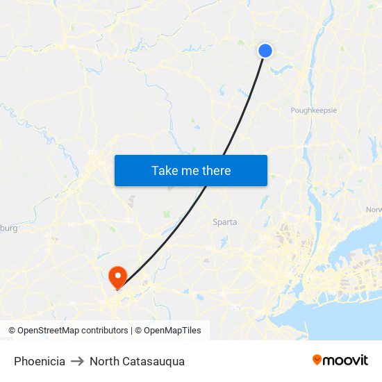 Phoenicia to North Catasauqua map