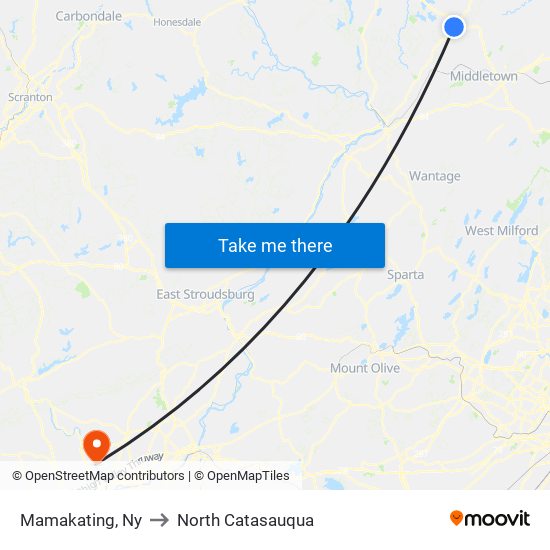 Mamakating, Ny to North Catasauqua map