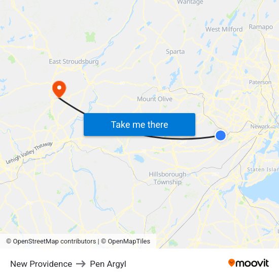 New Providence to Pen Argyl with - City 126160 City 76074