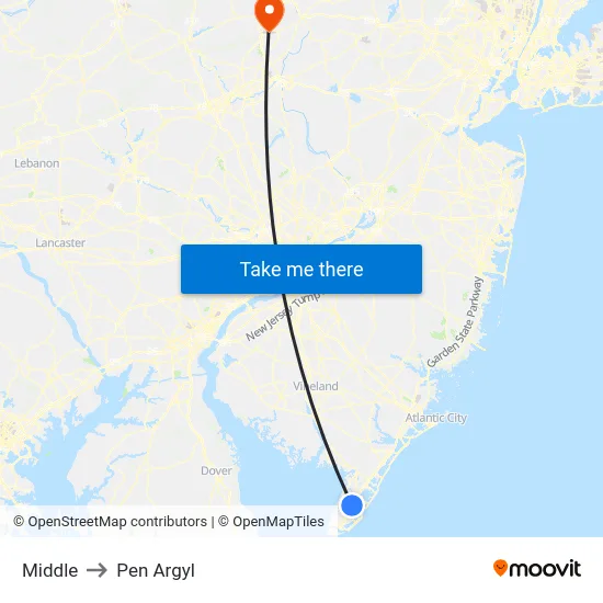 Middle to Pen Argyl map