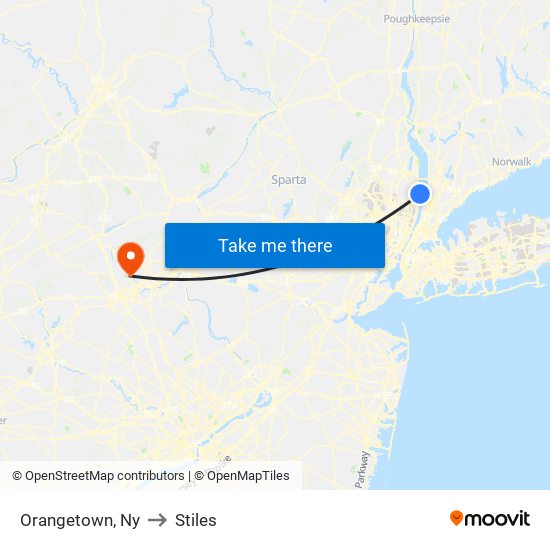 Orangetown, Ny to Stiles map