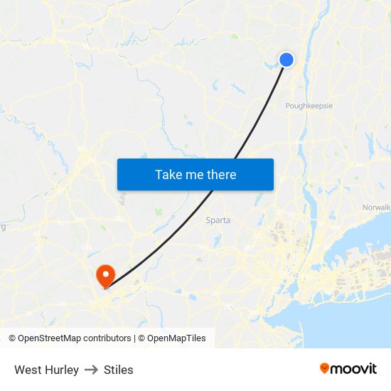 West Hurley to Stiles map