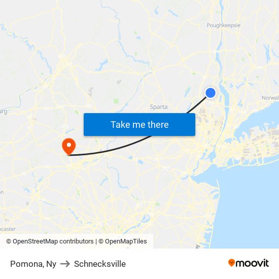 Pomona, Ny to Schnecksville map